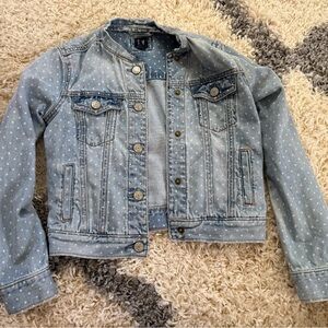 GAP Denim Jacket with White Polka Dots